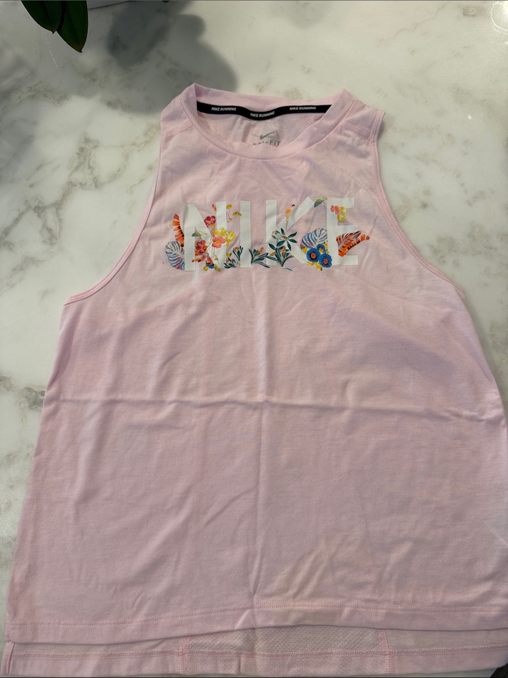 Nike Pink Tank Top with Floral Logo